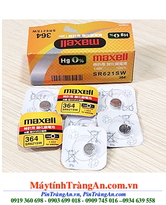 Maxell SR621SW _Pin 364; Pin đồng hồ 1.55v Silver Oxide Maxell SR621SW _Pin 364 (Japan) _Vỉ 1viên